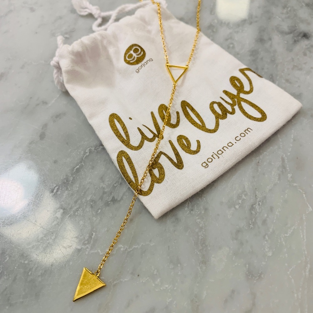 Gorjana Gold Triangle Long Lariat Necklace